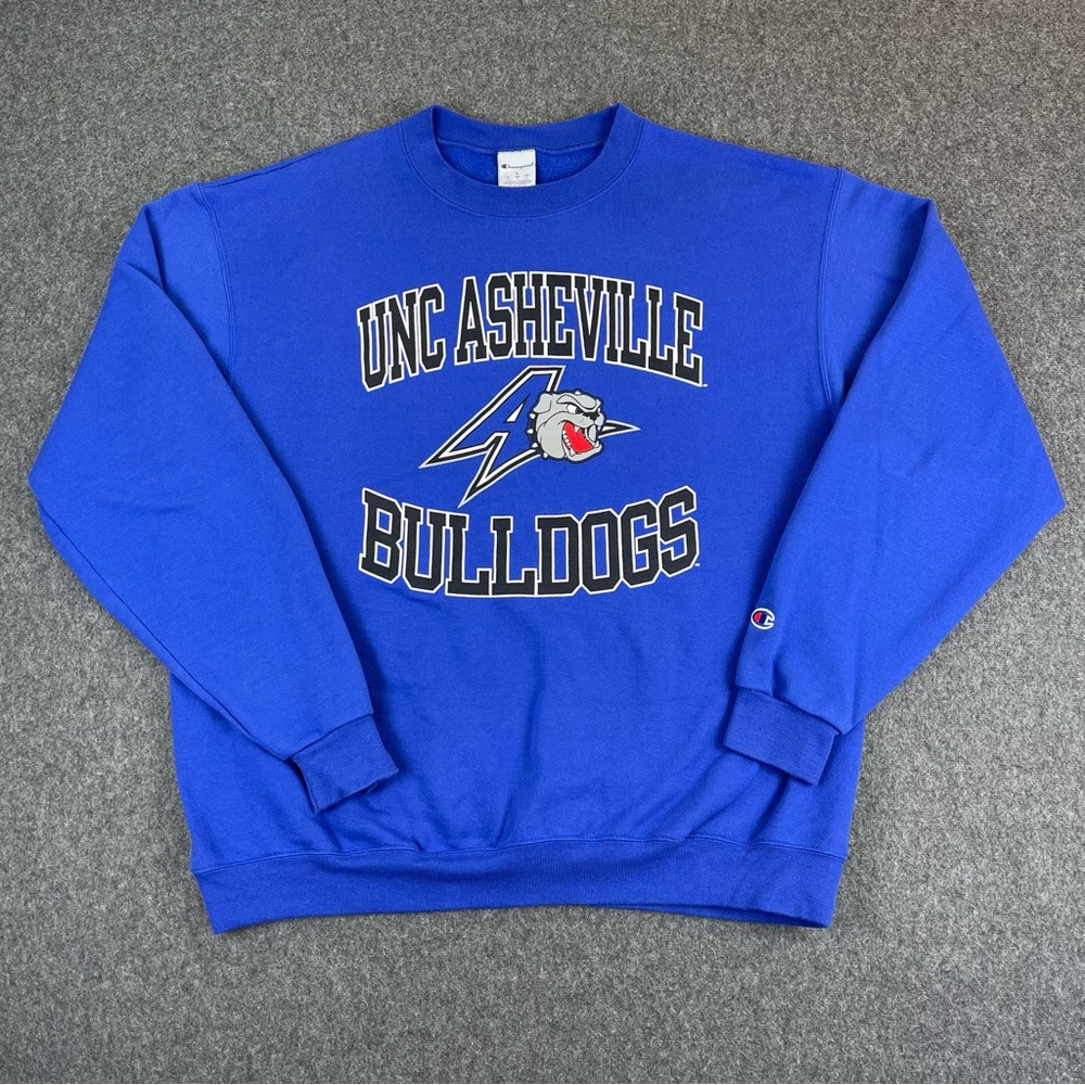 Champion UNC Asheville Bulldogs Sweatshirt Mens Large Blue